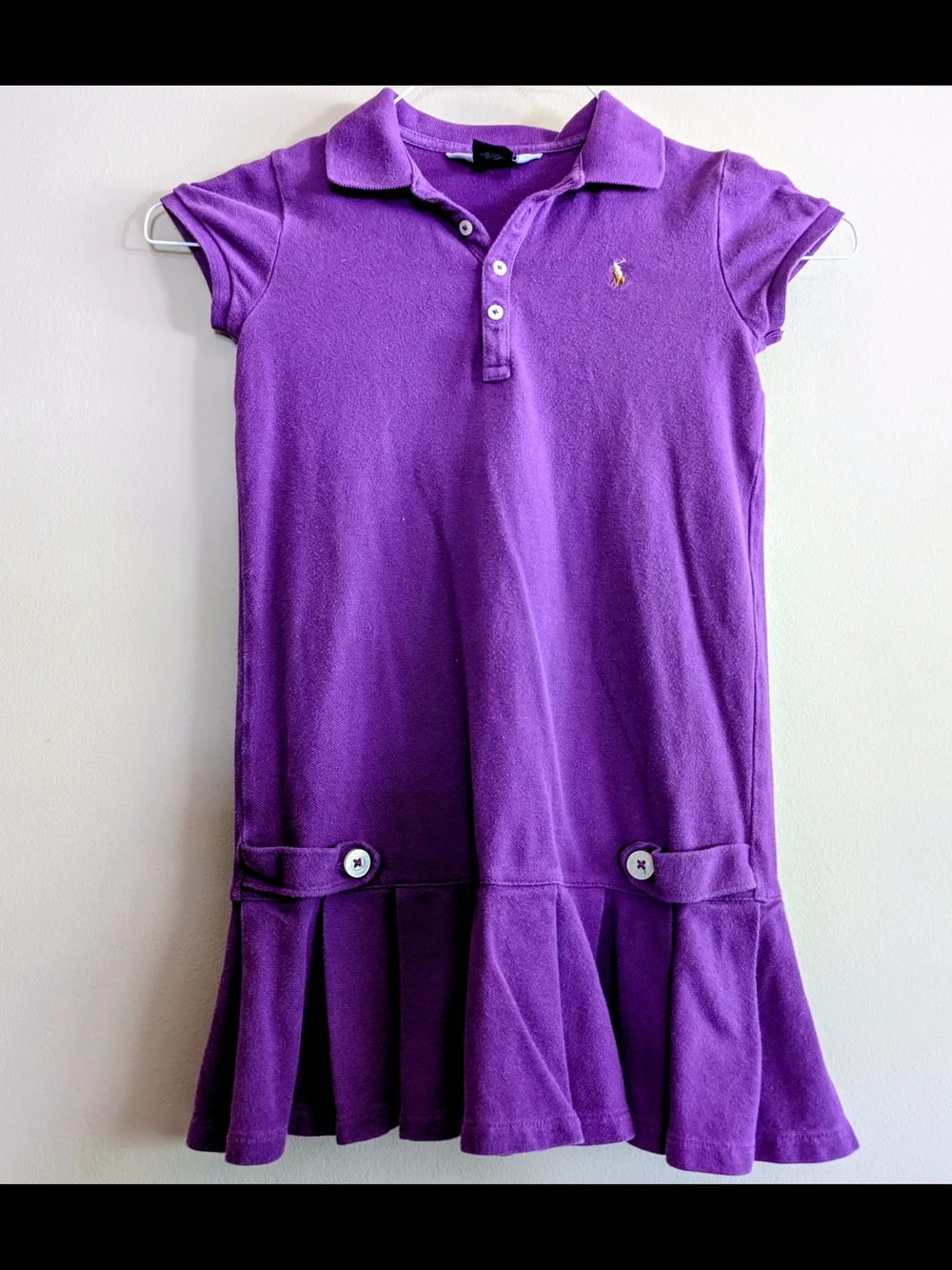 Ralph Lauren Purple Polo Dress with Brown Pony